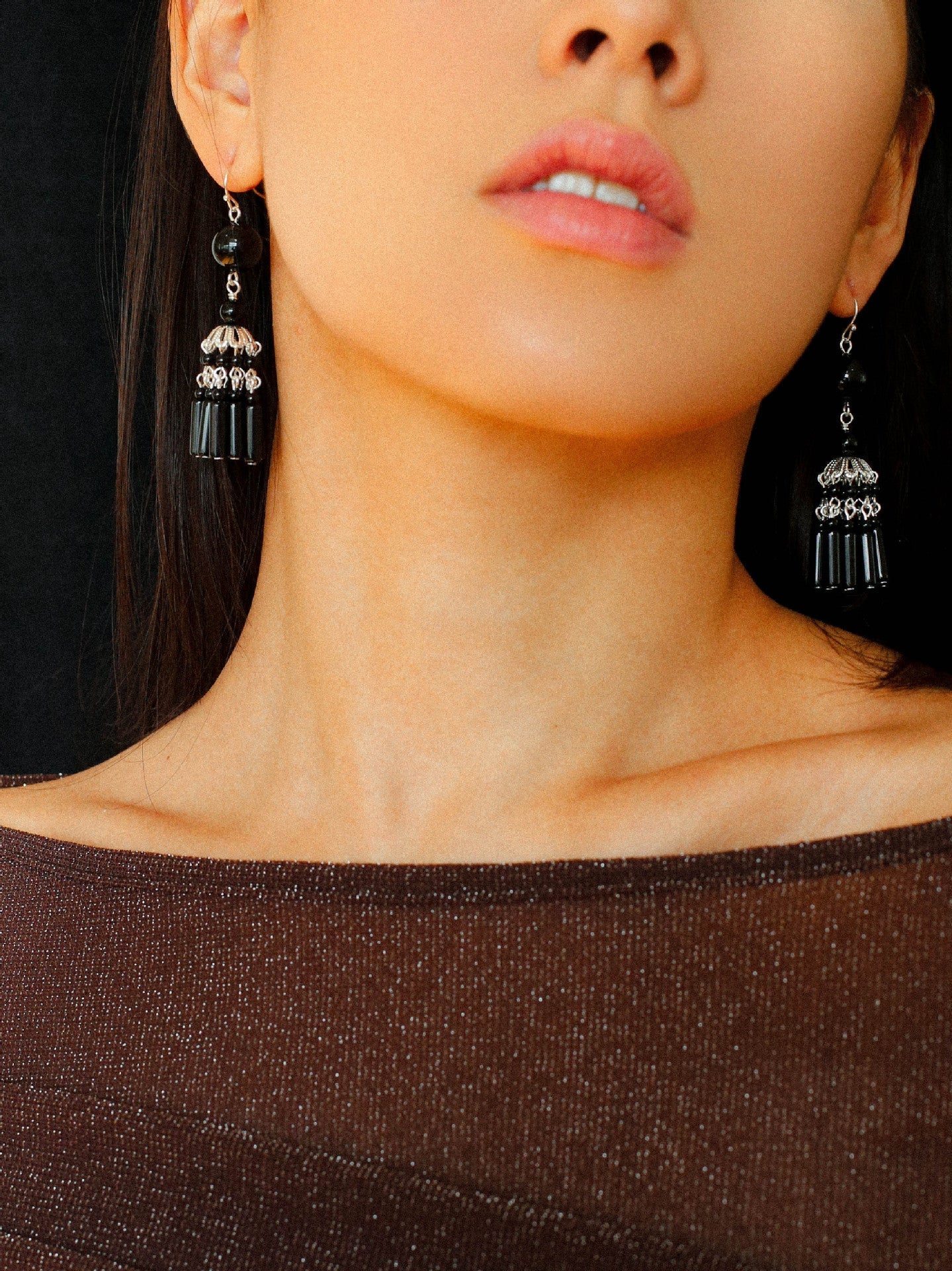 Ethnic Agate Tassel Earrings Traditional Meets Modern - floysun