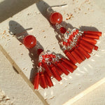 Ethnic Agate Tassel Earrings Traditional Meets Modern - floysun