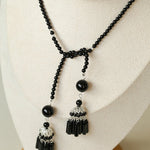 Ethnic Agate Tassel Pendant Long Lariat Necklace Traditional Meets Modern - floysun