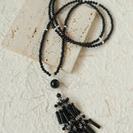 Ethnic Agate Tassel Pendant Long Lariat Necklace Traditional Meets Modern - floysun