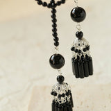 Ethnic Agate Tassel Pendant Long Lariat Necklace Traditional Meets Modern - floysun