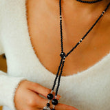 Ethnic Agate Tassel Pendant Long Lariat Necklace Traditional Meets Modern - floysun