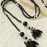 Ethnic Agate Tassel Pendant Long Lariat Necklace Traditional Meets Modern - floysun