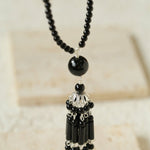 Ethnic Agate Tassel Pendant Long Lariat Necklace Traditional Meets Modern - floysun