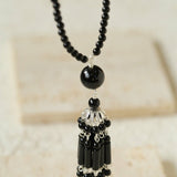 Ethnic Agate Tassel Pendant Long Lariat Necklace Traditional Meets Modern - floysun