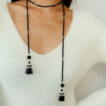 Ethnic Agate Tassel Pendant Long Lariat Necklace Traditional Meets Modern - floysun