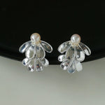 Ethnic Style Double Soma Flowers Pearl Earrings - floysun