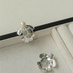 Ethnic Style Double Soma Flowers Pearl Earrings - floysun