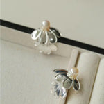 Ethnic Style Double Soma Flowers Pearl Earrings - floysun