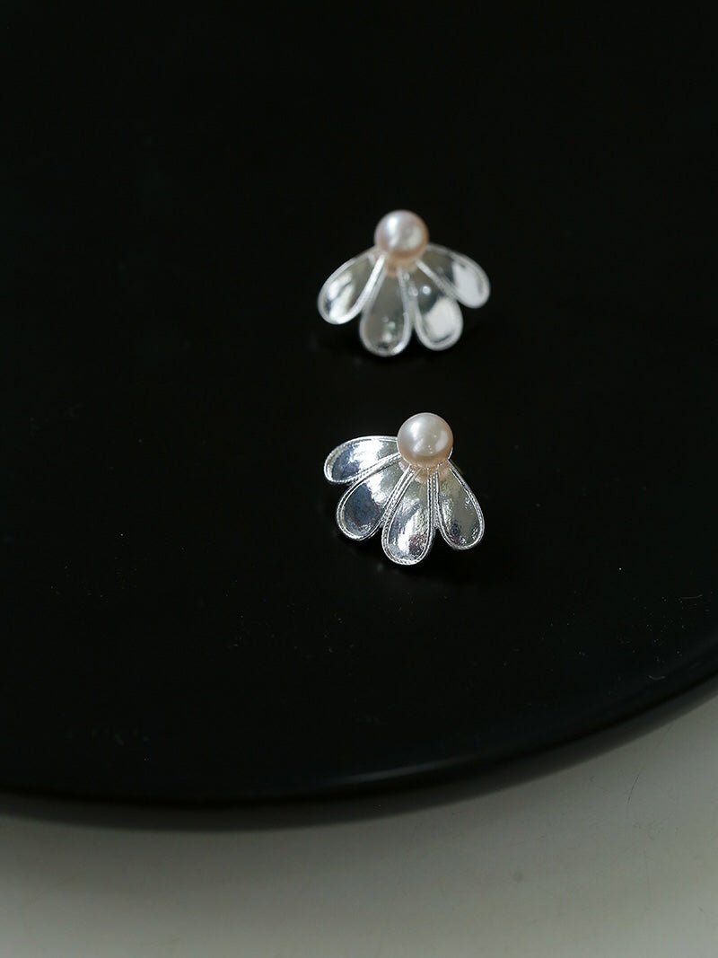 Ethnic Style Single Soma Flower Pearl Earrings - floysun