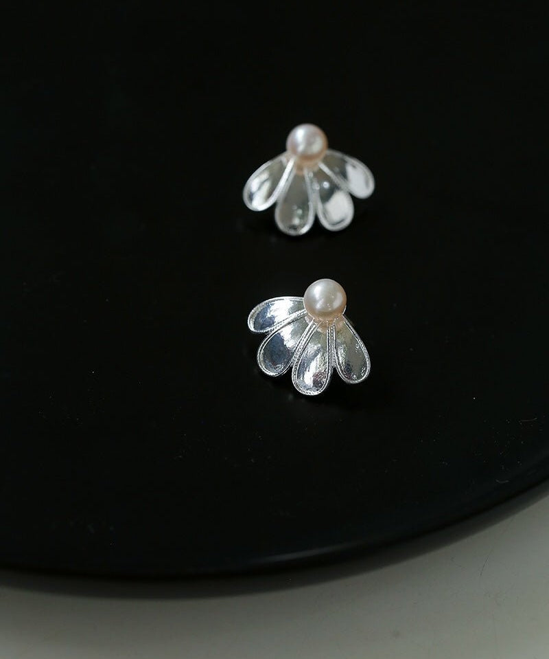 Ethnic Style Single Soma Flower Pearl Earrings - floysun