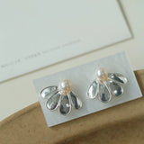 Ethnic Style Single Soma Flower Pearl Earrings - floysun