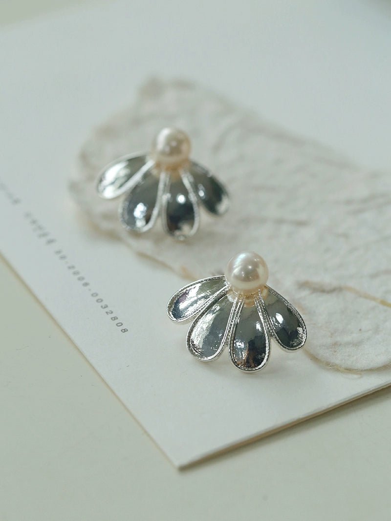 Ethnic Style Single Soma Flower Pearl Earrings - floysun