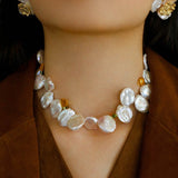 Exaggerated Large Petal Baroque Pearls Necklace - floysun