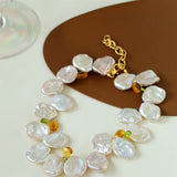 Exaggerated Large Petal Baroque Pearls Necklace - floysun