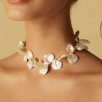 Exaggerated Large Petal Baroque Pearls Necklace - floysun