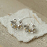 Exquisite Daisy Flower Hug Huggie Earrings - floysun