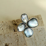 Exquisite Natural Black Mother - of - Pearl Lilac Flower Brooch - floysun