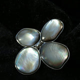 Exquisite Natural Black Mother - of - Pearl Lilac Flower Brooch - floysun