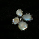 Exquisite Natural Black Mother - of - Pearl Lilac Flower Brooch - floysun