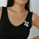 Exquisite Natural Black Mother - of - Pearl Lilac Flower Brooch - floysun