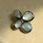 Exquisite Natural Black Mother - of - Pearl Lilac Flower Brooch - floysun