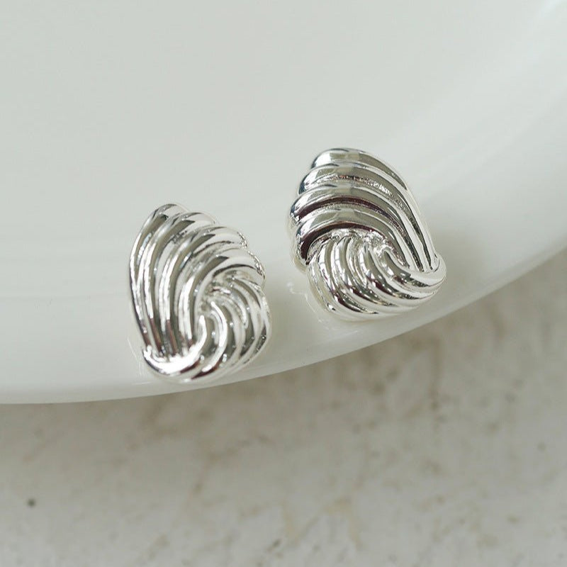 Spiral Metal Wind Stripe Geometric Earrings