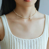 Fairy Crystal and Freshwater Pearl Woven Necklace - floysun