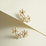 Falling Petals Series Narcissus Pearl Stud Earrings - floysun