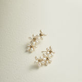 Falling Petals Series Narcissus Pearl Stud Earrings - floysun