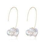 Falling Petals Series Petal Baroque Pearl Earrings - floysun