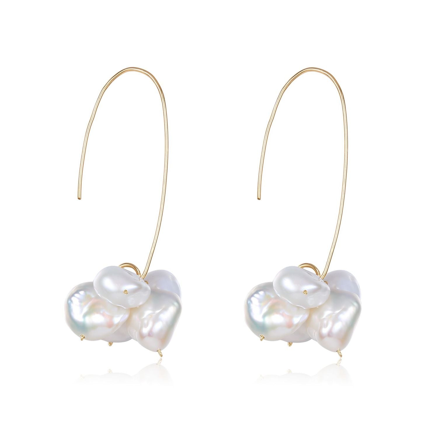 Falling Petals Series Petal Baroque Pearl Earrings - floysun