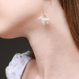 Falling Petals Series Petal Baroque Pearl Earrings - floysun