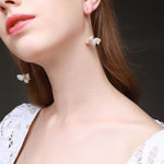 Falling Petals Series Petal Baroque Pearl Earrings - floysun