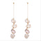 Falling Petals Series Quadruple Petal Baroque Pearl Dangle Earrings - floysun