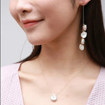 Falling Petals Series Quadruple Petal Baroque Pearl Dangle Earrings - floysun