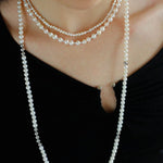 Fashion Freshwater Pearl Long Silver Necklace - floysun