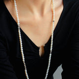 Fashion Freshwater Pearl Long Silver Necklace - floysun