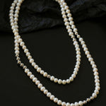 Fashion Freshwater Pearl Long Silver Necklace - floysun