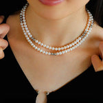 Fashion Freshwater Pearl Long Silver Necklace - floysun