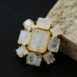 Fashion Rock Sugar White Crystal Brooch - floysun