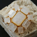 Fashion Rock Sugar White Crystal Brooch - floysun