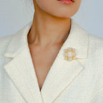 Fashion Rock Sugar White Crystal Brooch - floysun