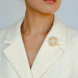 Fashion Rock Sugar White Crystal Brooch - floysun