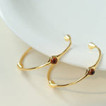 Fashion Tiger Eye Red Agate Hoop Earrings - floysun