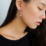 Fashion Tiger Eye Red Agate Hoop Earrings - floysun