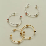 Fashion Tiger Eye Red Agate Hoop Earrings - floysun