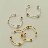 Fashion Tiger Eye Red Agate Hoop Earrings - floysun