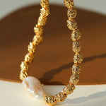 Fashionable Metallic Baroque Pearl Necklaces B Style - floysun