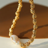 Fashionable Metallic Baroque Pearl Necklaces B Style - floysun